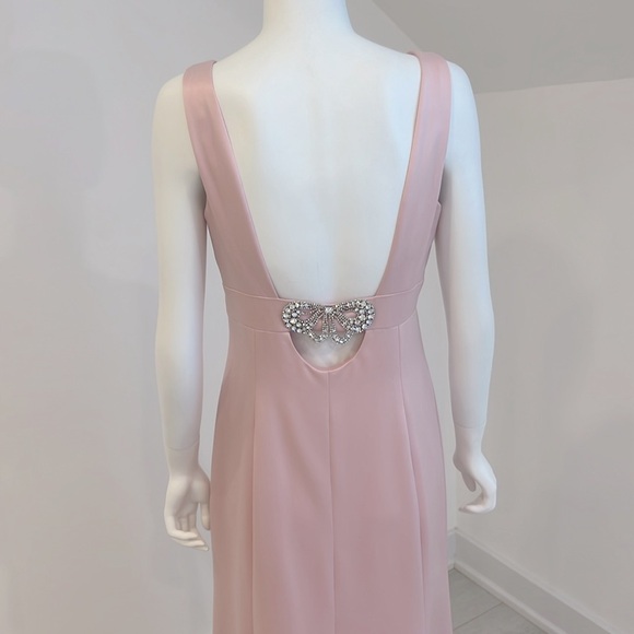 NWT SAMPLE DESSY 2901 size 10 Petal Pink Matte Satin. Pristine - Picture 4 of 8